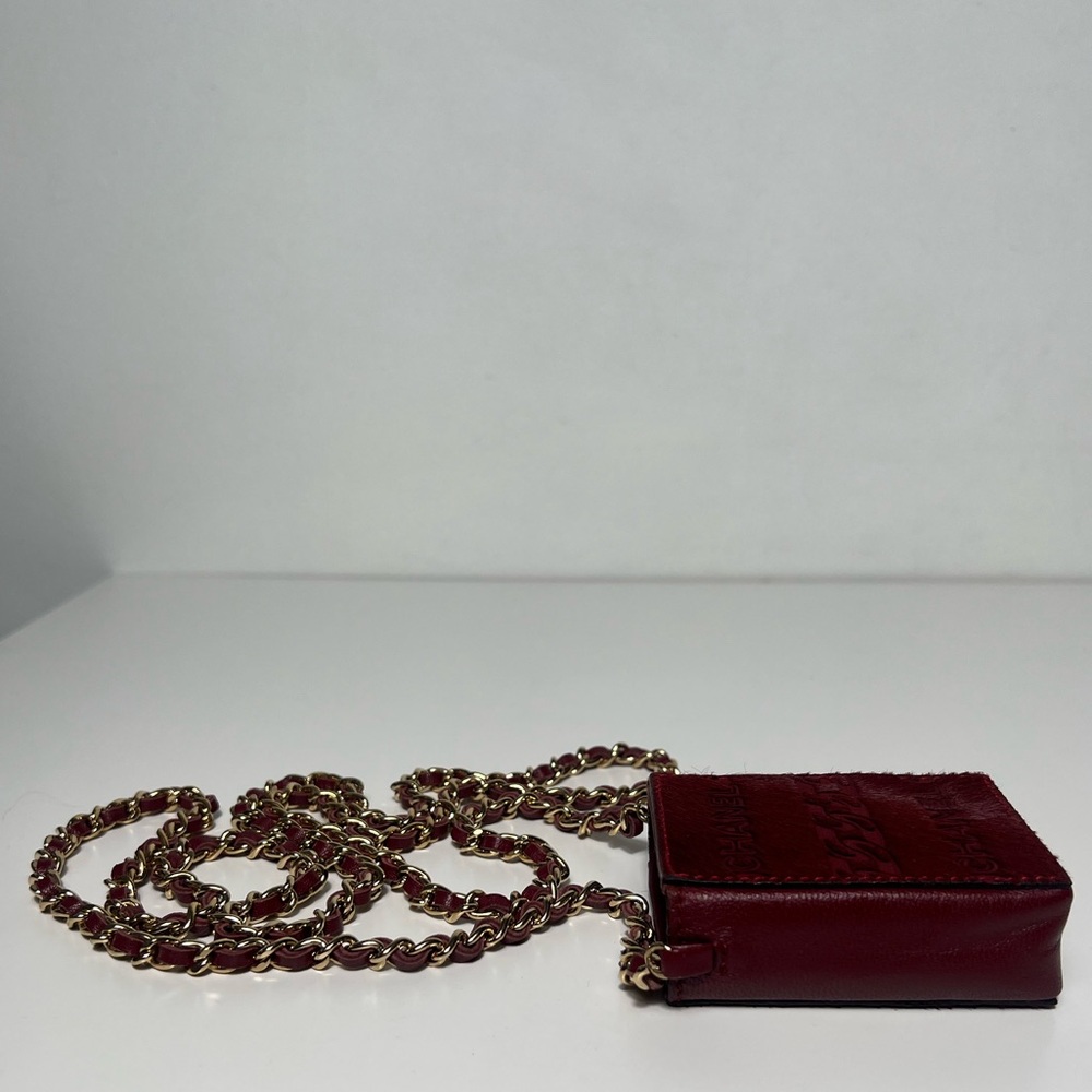 Chanel CC Logo Pony Hair Crossbody Cigarette Holder Case Bag Purse - Picture 8 of 13